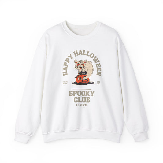 Crewneck Sweatshirt - Spooky Club Halloween Cat