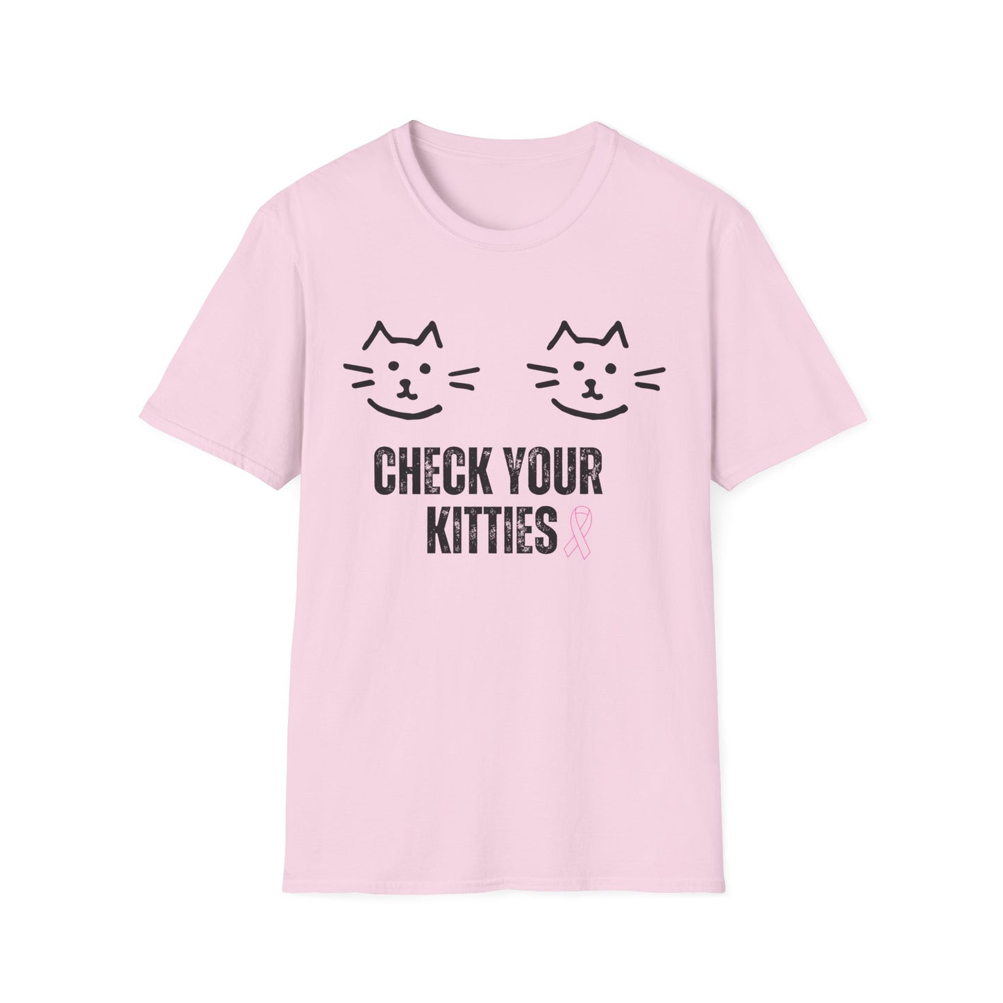 Check Your Kitties Breast Cancer Awareness T-Shirt.