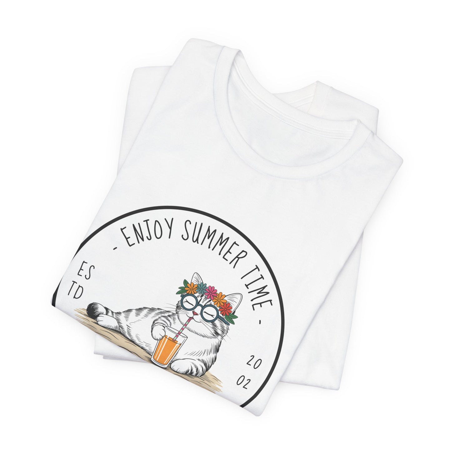 Enjoy Summer Time Beach Cat Tshirt