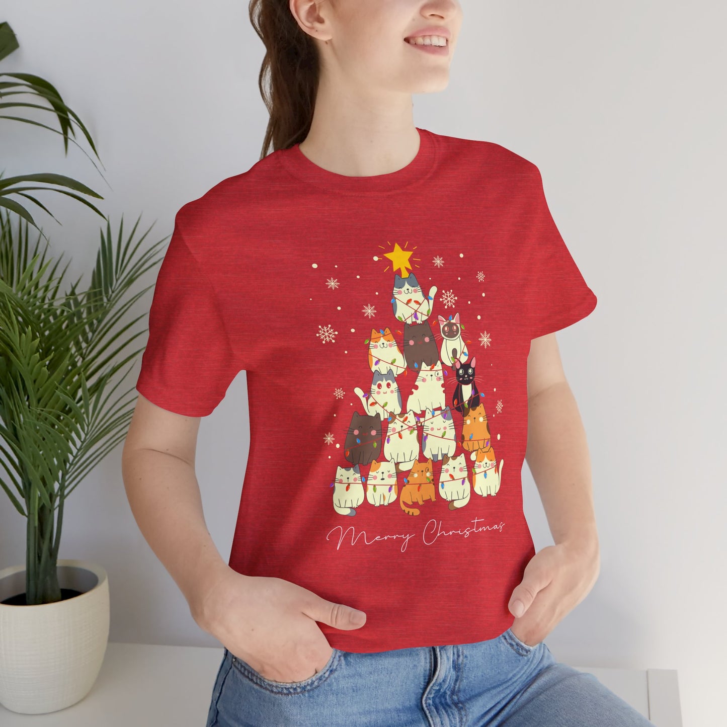 Cat Christmas Tree Holiday Tee