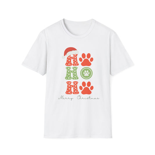 HO HO Paws Christmas T-Shirt | Retro Holiday Pet Lover Tee | Merry Christmas Shirt