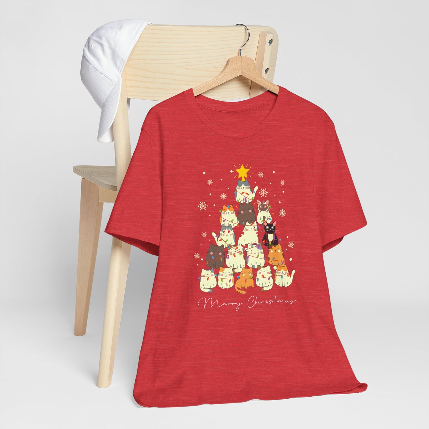 Cat Christmas Tree Holiday Tee