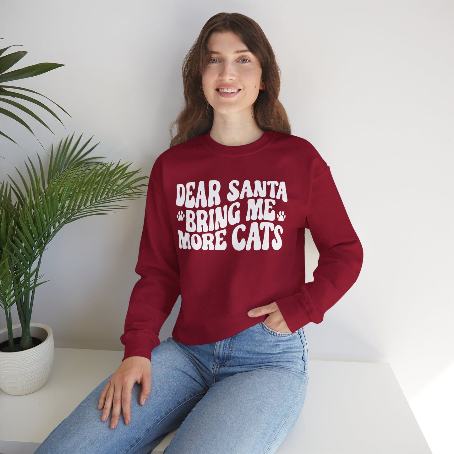 Dear Santa Bring Me More Cats Crewneck Sweatshirt