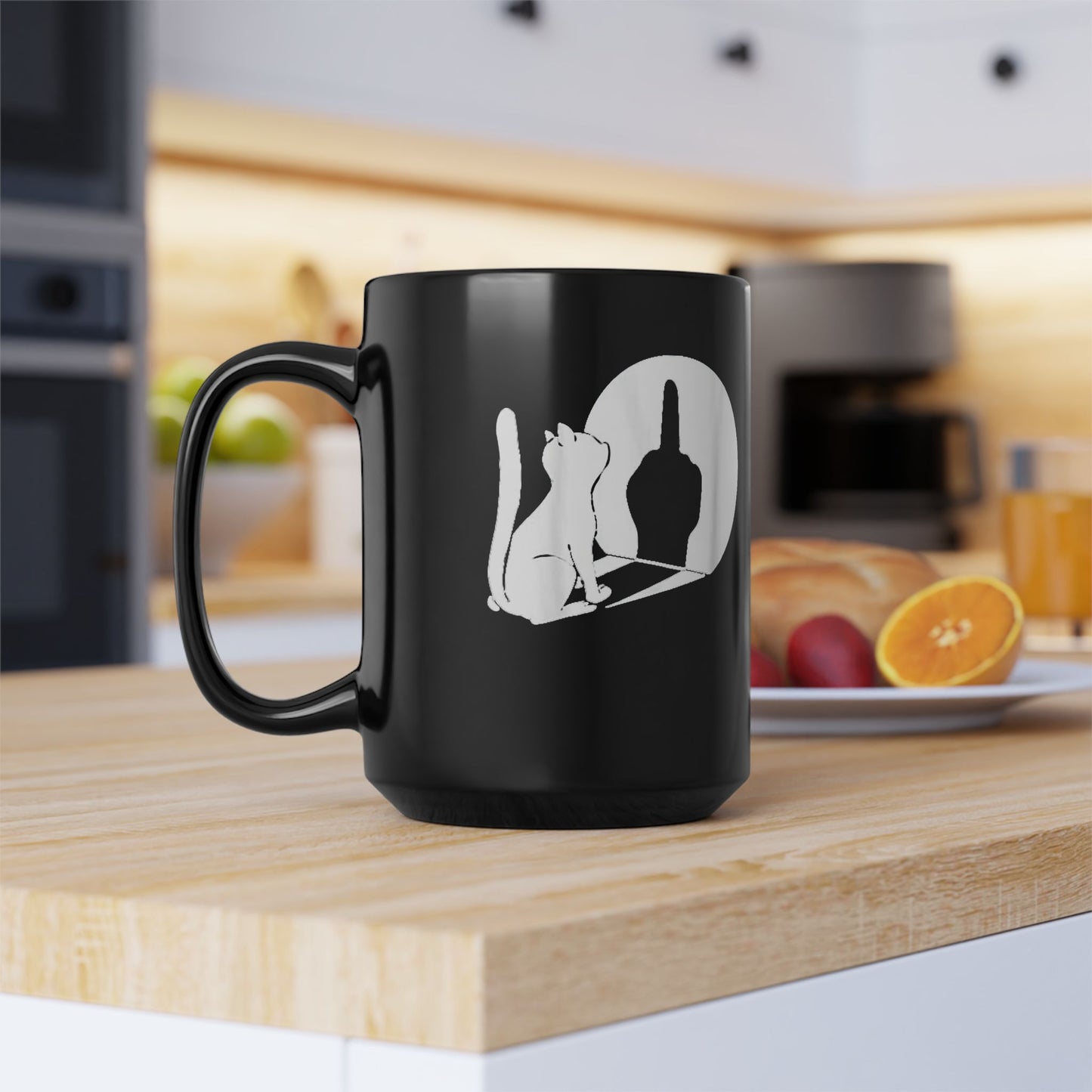 Cat Shadow Black Mug (11oz, 15oz)