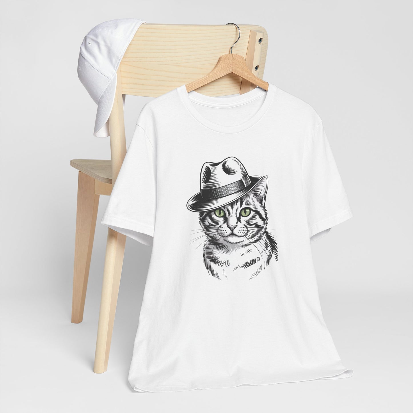 Cool Cat in Fedora Graphic T-Shirt – Funny Cat Lover Tee | Unisex Soft Cotton Tee