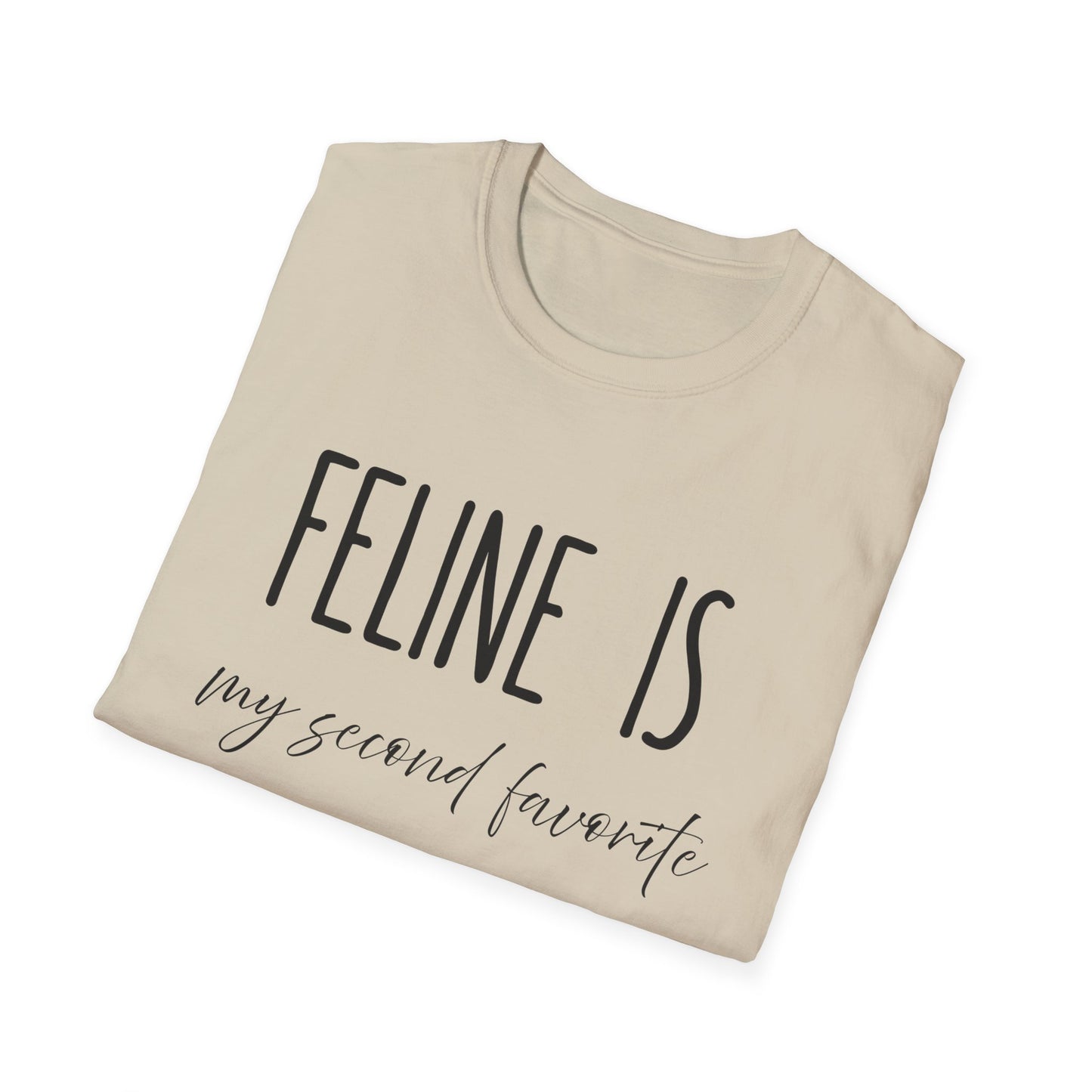 Feline Is My Second Favorite F-Word T-Shirt – Funny Cat Lover Graphic Tee, Sarcastic Cat Mom & Dad Gift