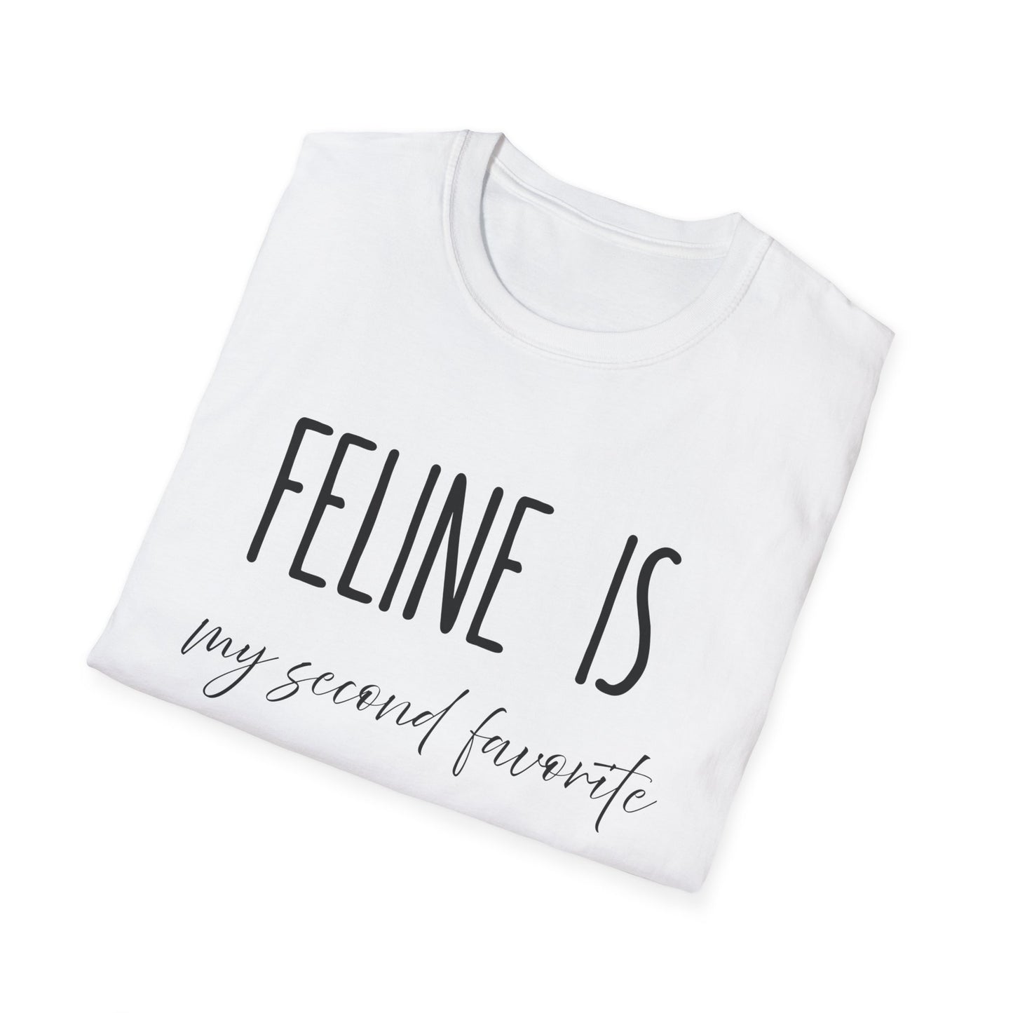 Feline Is My Second Favorite F-Word T-Shirt – Funny Cat Lover Graphic Tee, Sarcastic Cat Mom & Dad Gift