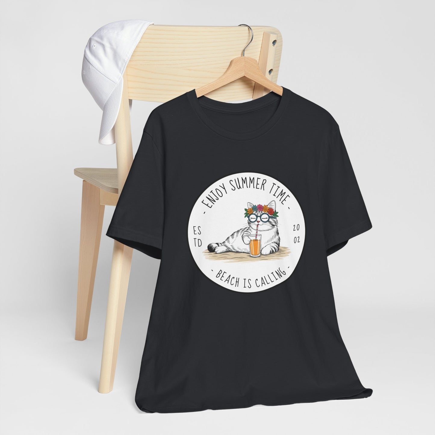 Enjoy Summer Time Beach Cat Tshirt