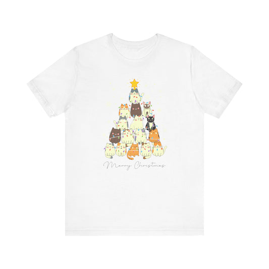 Cat Christmas Tree Holiday Tee