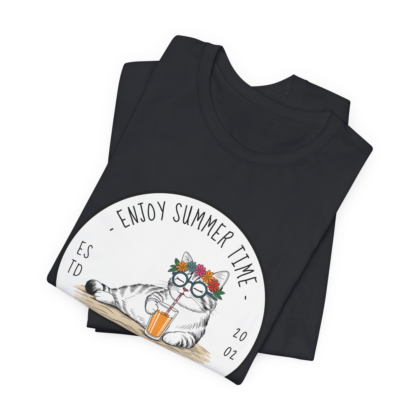 Enjoy Summer Time Beach Cat Tshirt