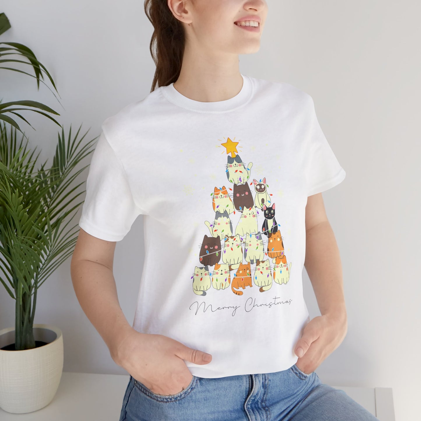 Cat Christmas Tree Holiday Tee