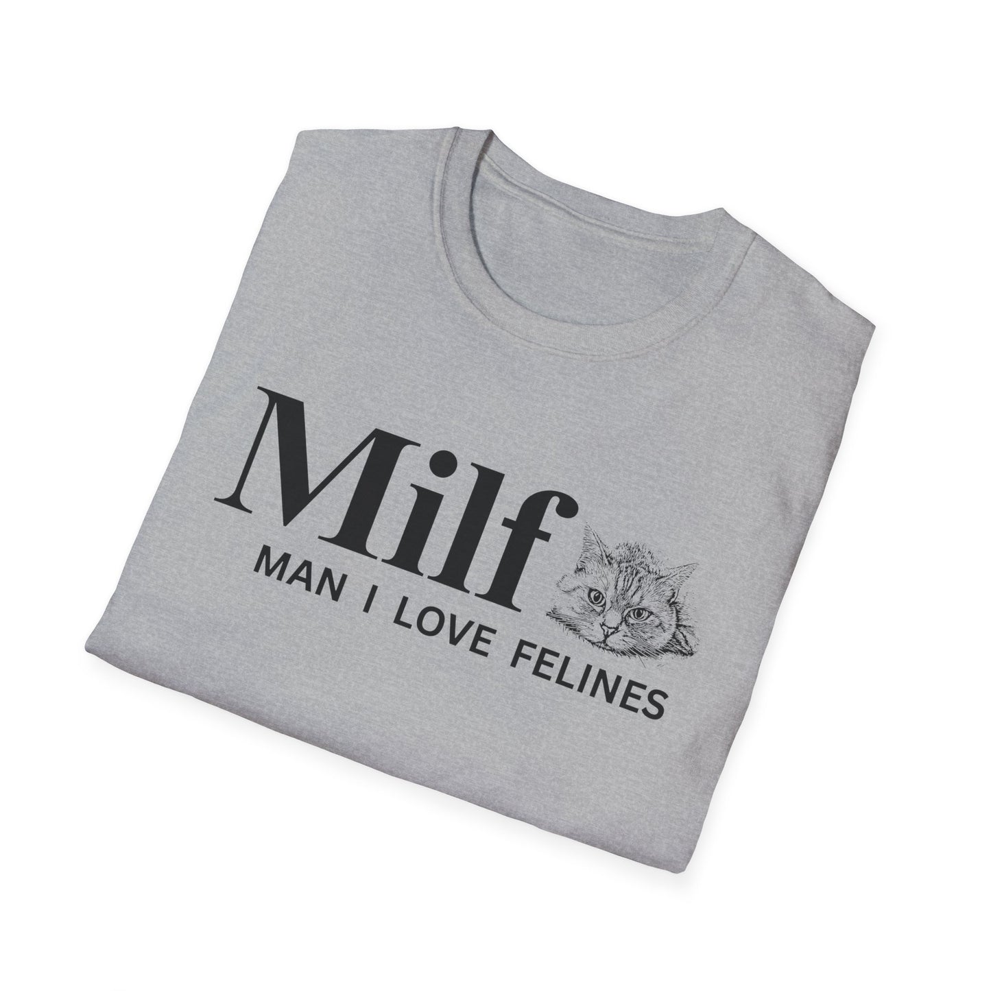 MILF – Man I Love Felines Funny Cat Lover T-Shirt | Cute Cat Mom & Cat Dad Graphic Tee