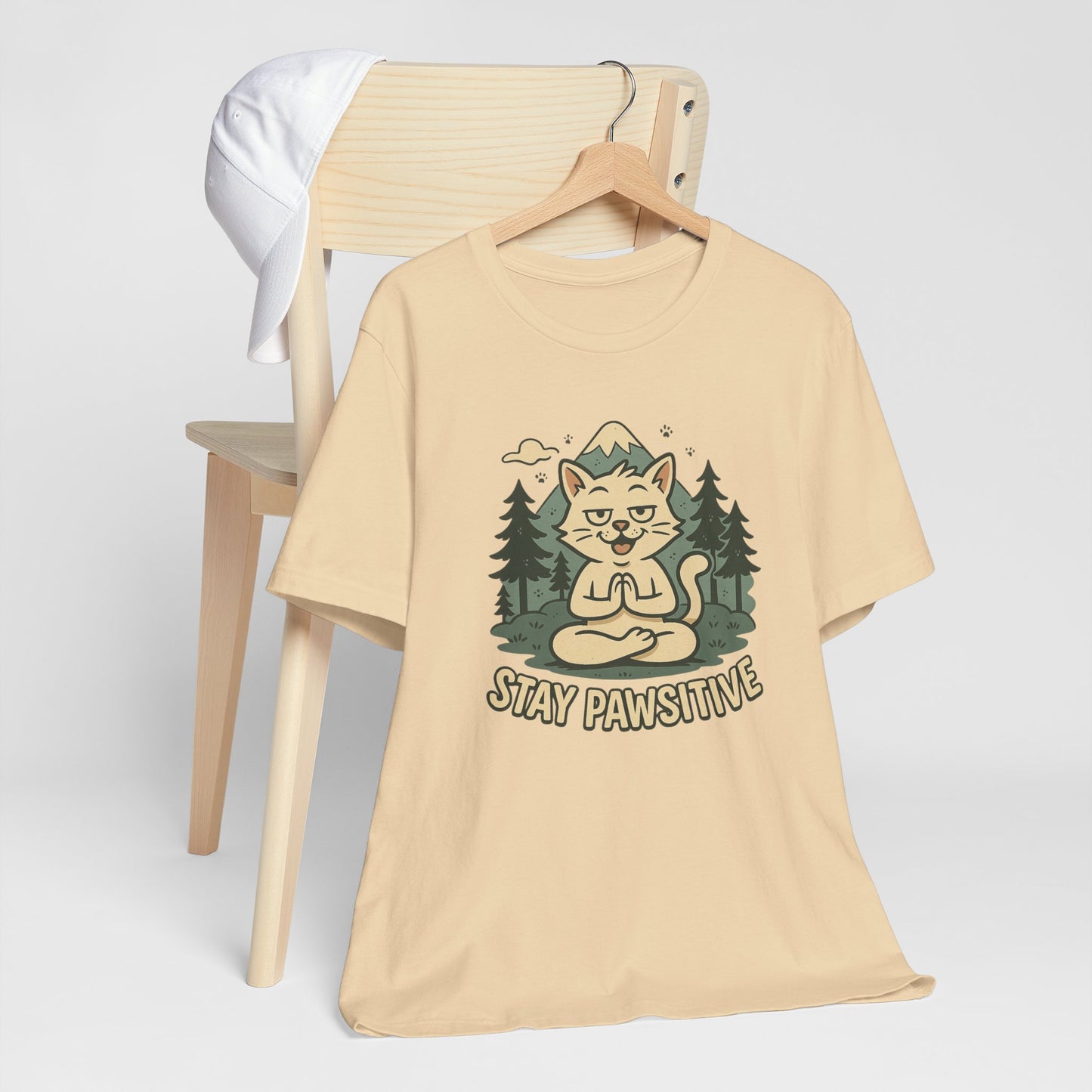 Stay Pawsitive Cat Yoga Meditation T-Shirt