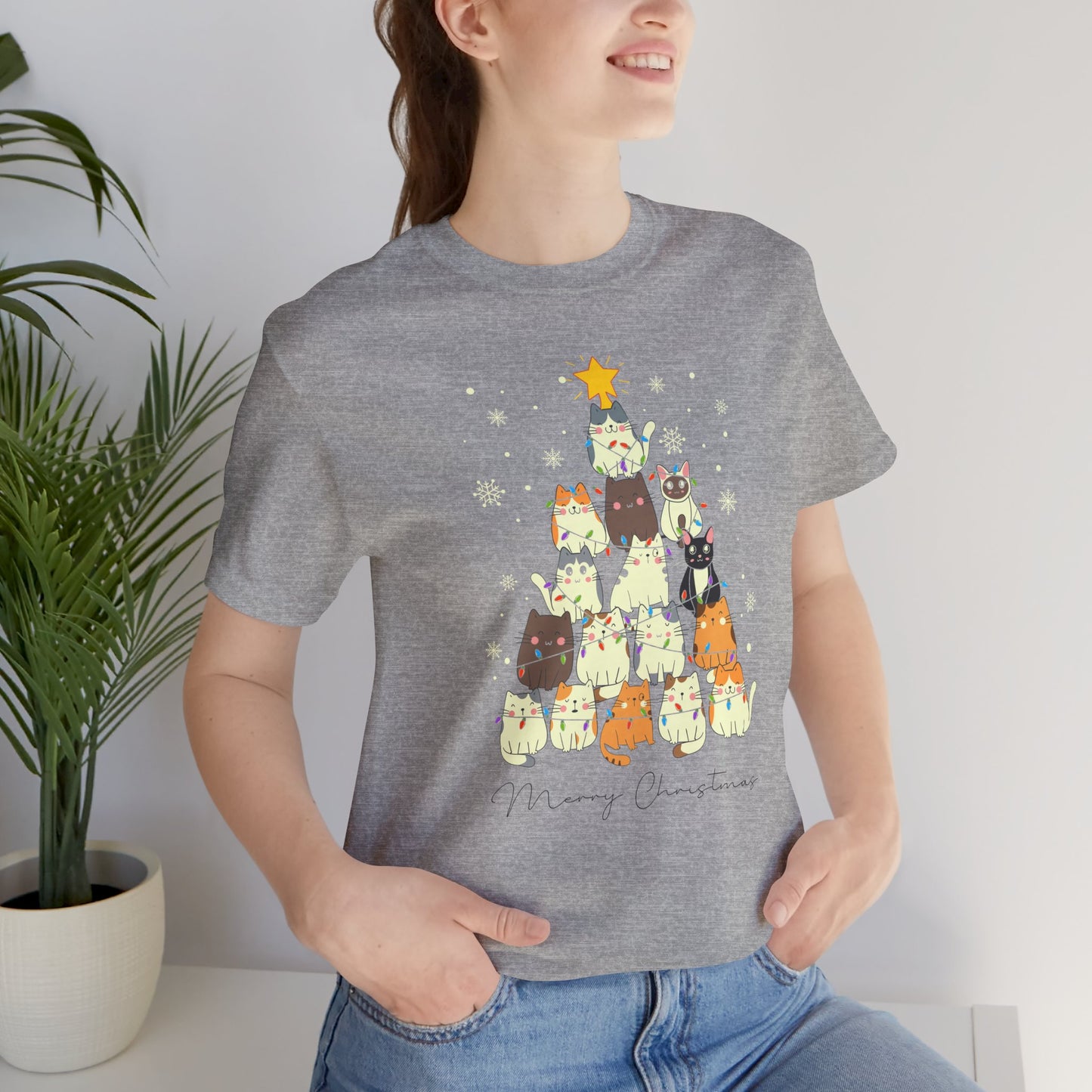 Cat Christmas Tree Holiday Tee