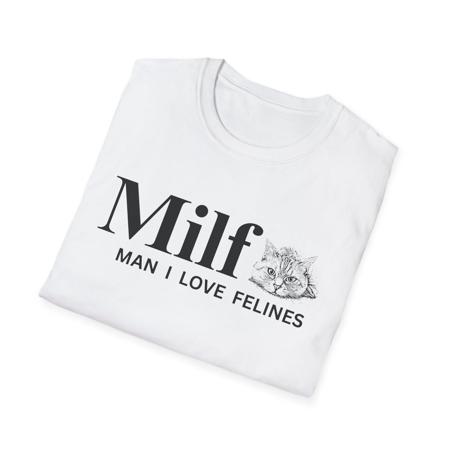 MILF – Man I Love Felines Funny Cat Lover T-Shirt | Cute Cat Mom & Cat Dad Graphic Tee