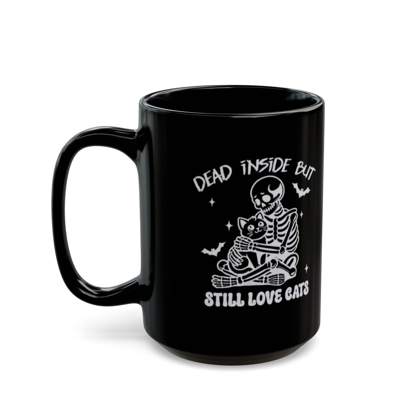 Dead Inside But Still Loves Cats Cat Skeleton Mug