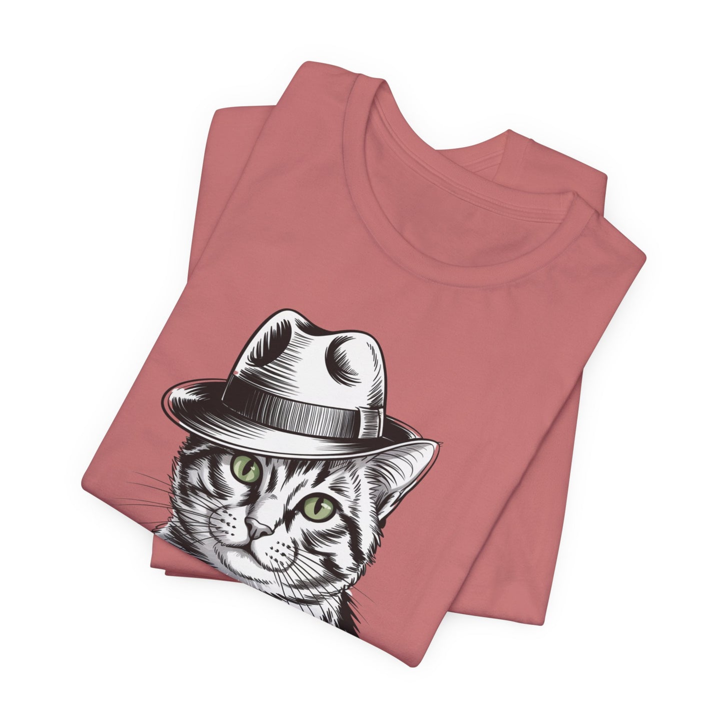 Cool Cat in Fedora Graphic T-Shirt – Funny Cat Lover Tee | Unisex Soft Cotton Tee
