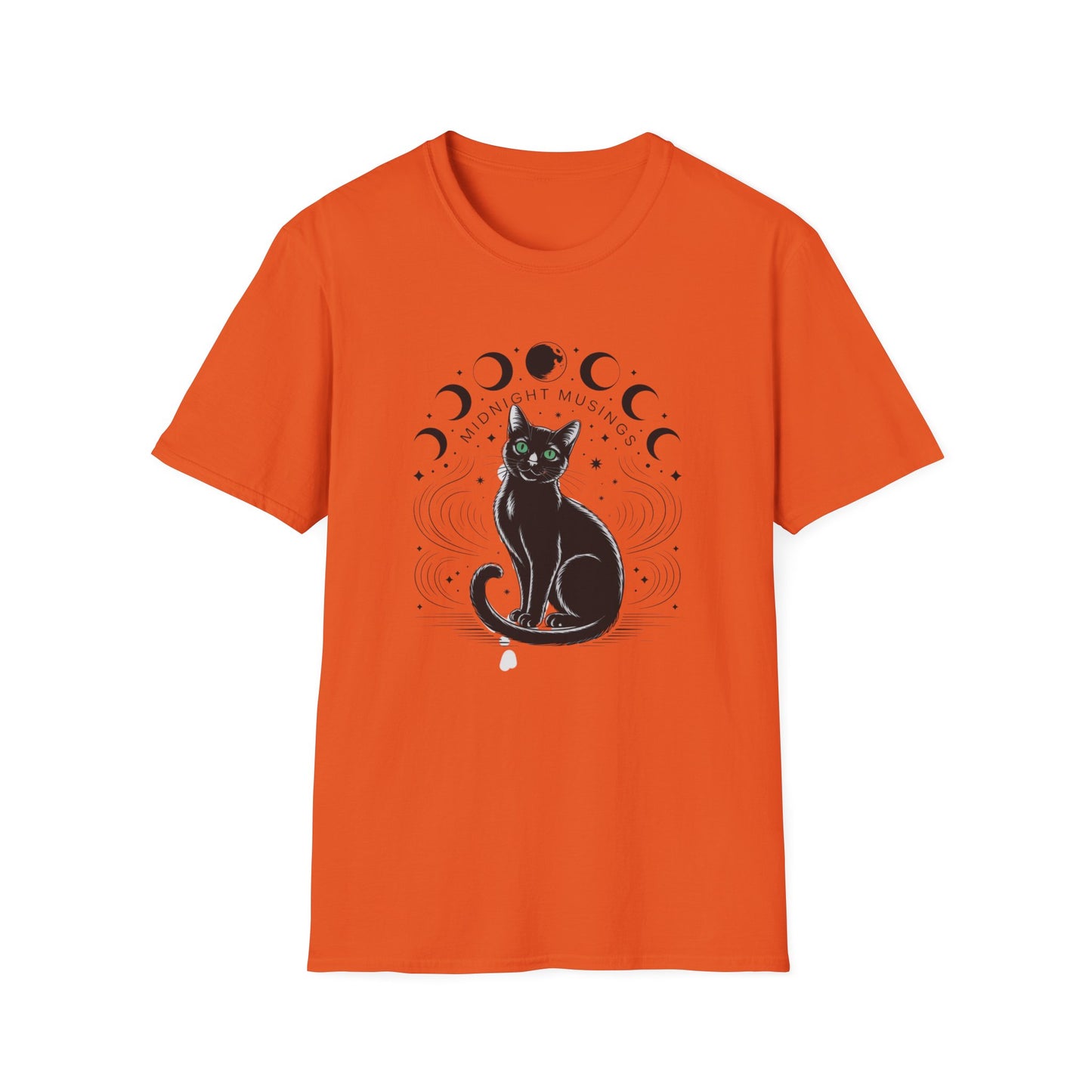 Midnight Musings Black Cat T-Shirt – Witchy Moon Phase Graphic Tee