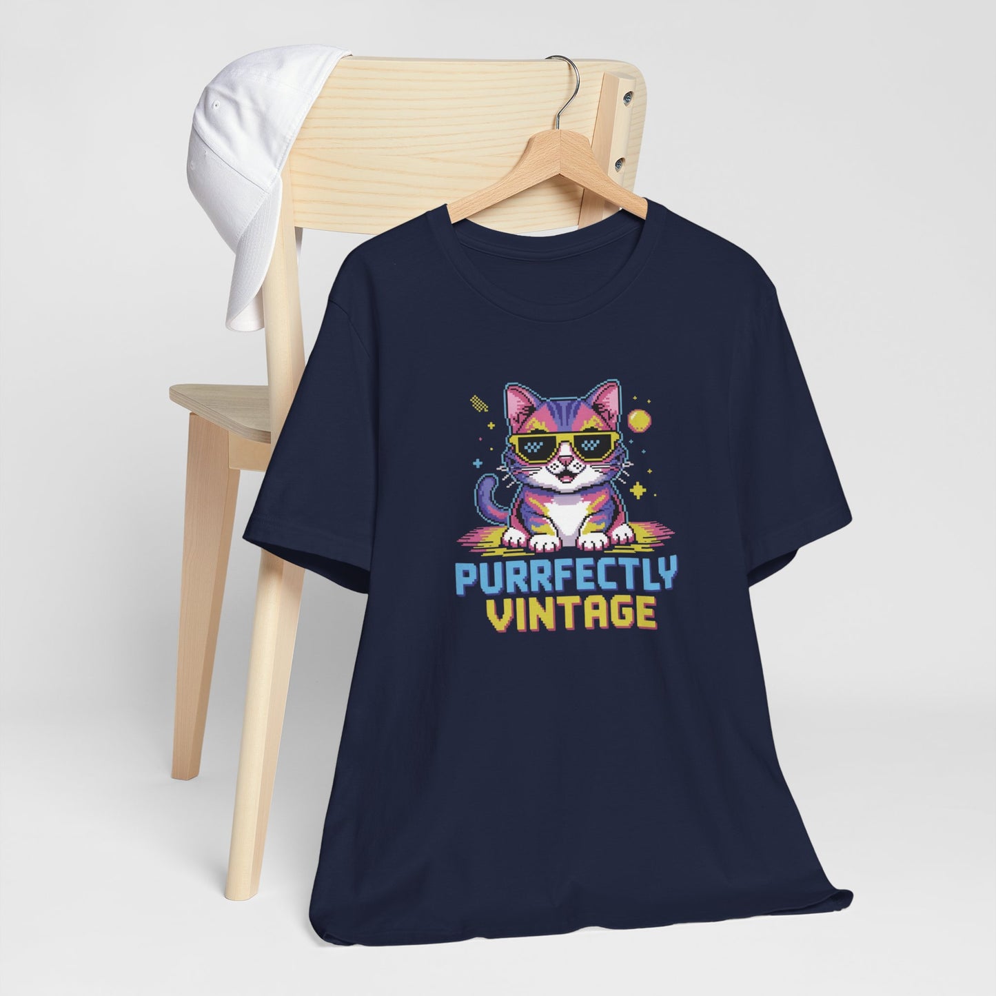 Purrfectly Vintage 80's - 90's Retro Cat T-Shirt
