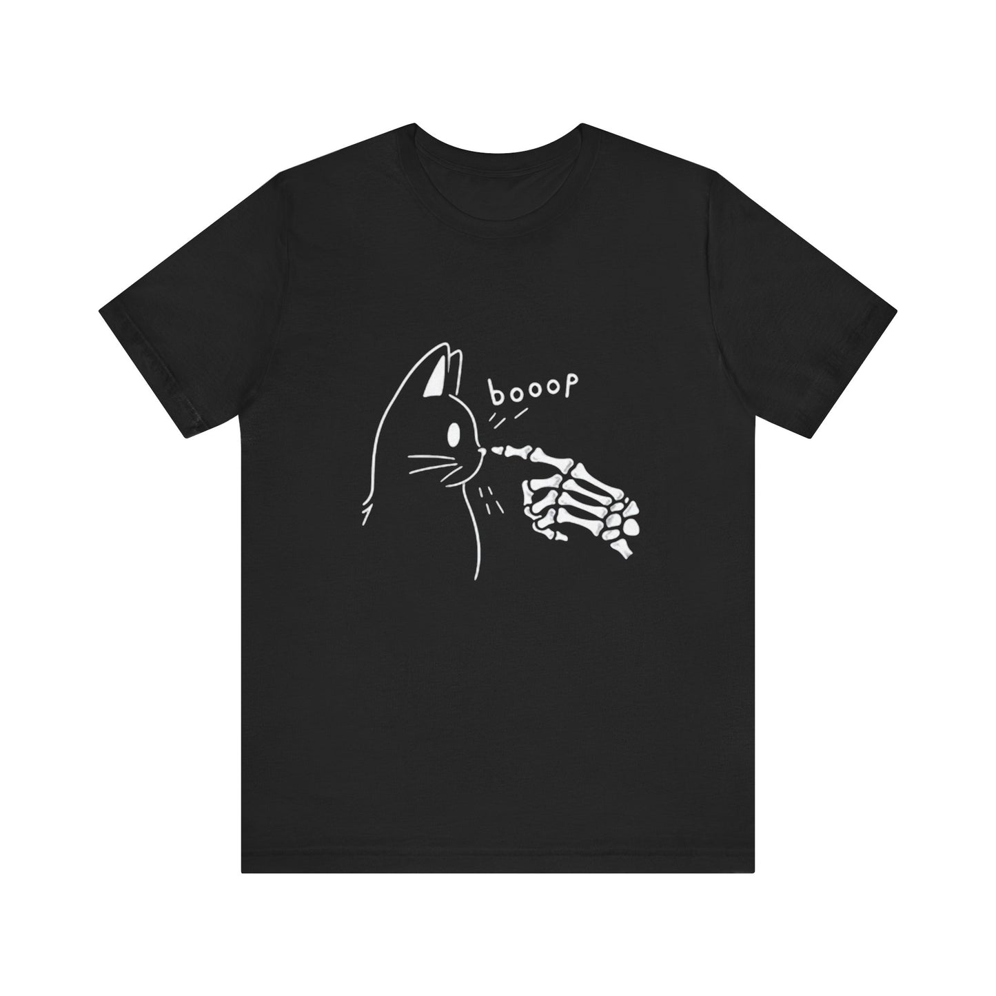 Booop Skeleton Cat Halloween Tee