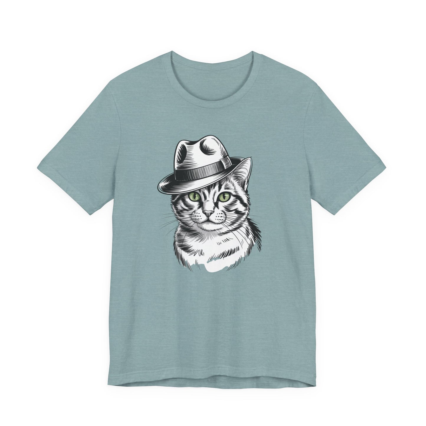 Cool Cat in Fedora Graphic T-Shirt – Funny Cat Lover Tee | Unisex Soft Cotton Tee