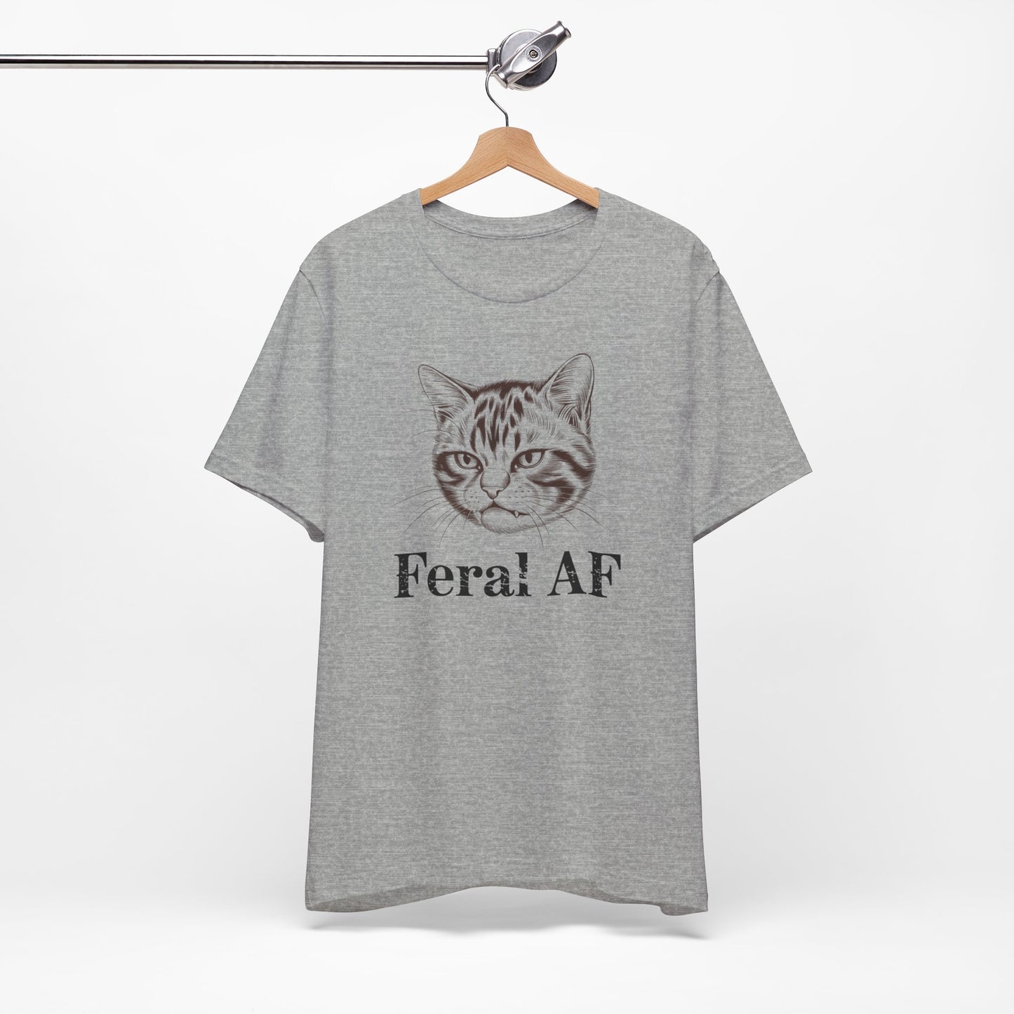 Feral AF Cat T-Shirt – Funny Graphic Tee for Cat Lovers