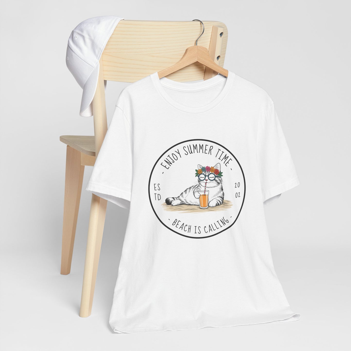 Enjoy Summer Time Beach Cat Tshirt