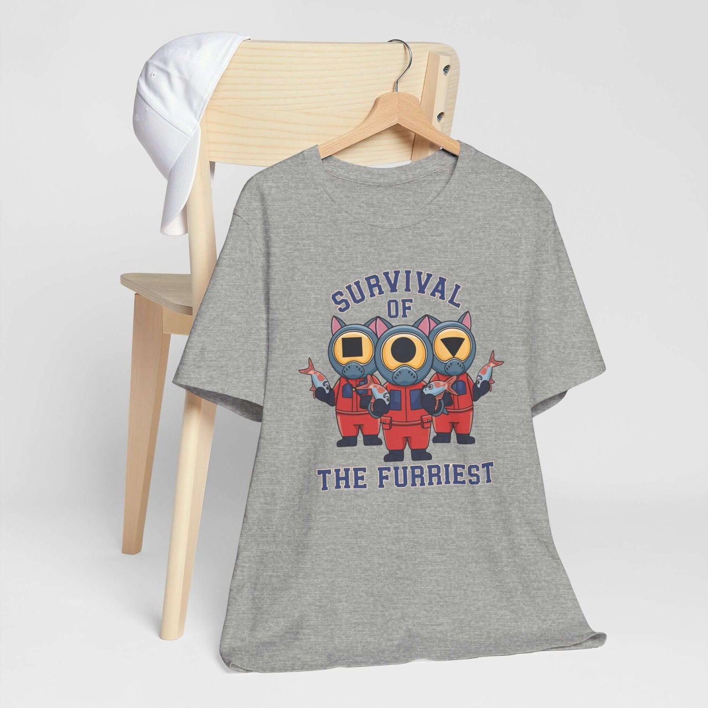 Survival of the Furriest Inspired Cat Tee This one-of-a-kind tee is the ultimate conversation starter. Whether you're binge-watching Squid Game or cuddling your kitty, this shirt lets the world know that you're a survivor - of both the games and the daily