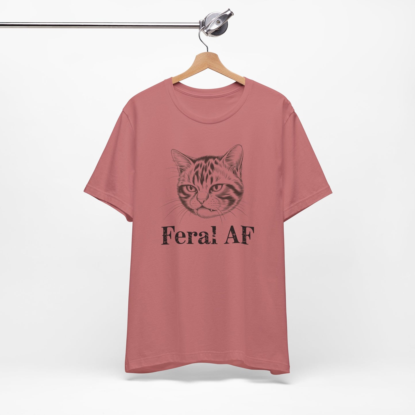 Feral AF Cat T-Shirt – Funny Graphic Tee for Cat Lovers