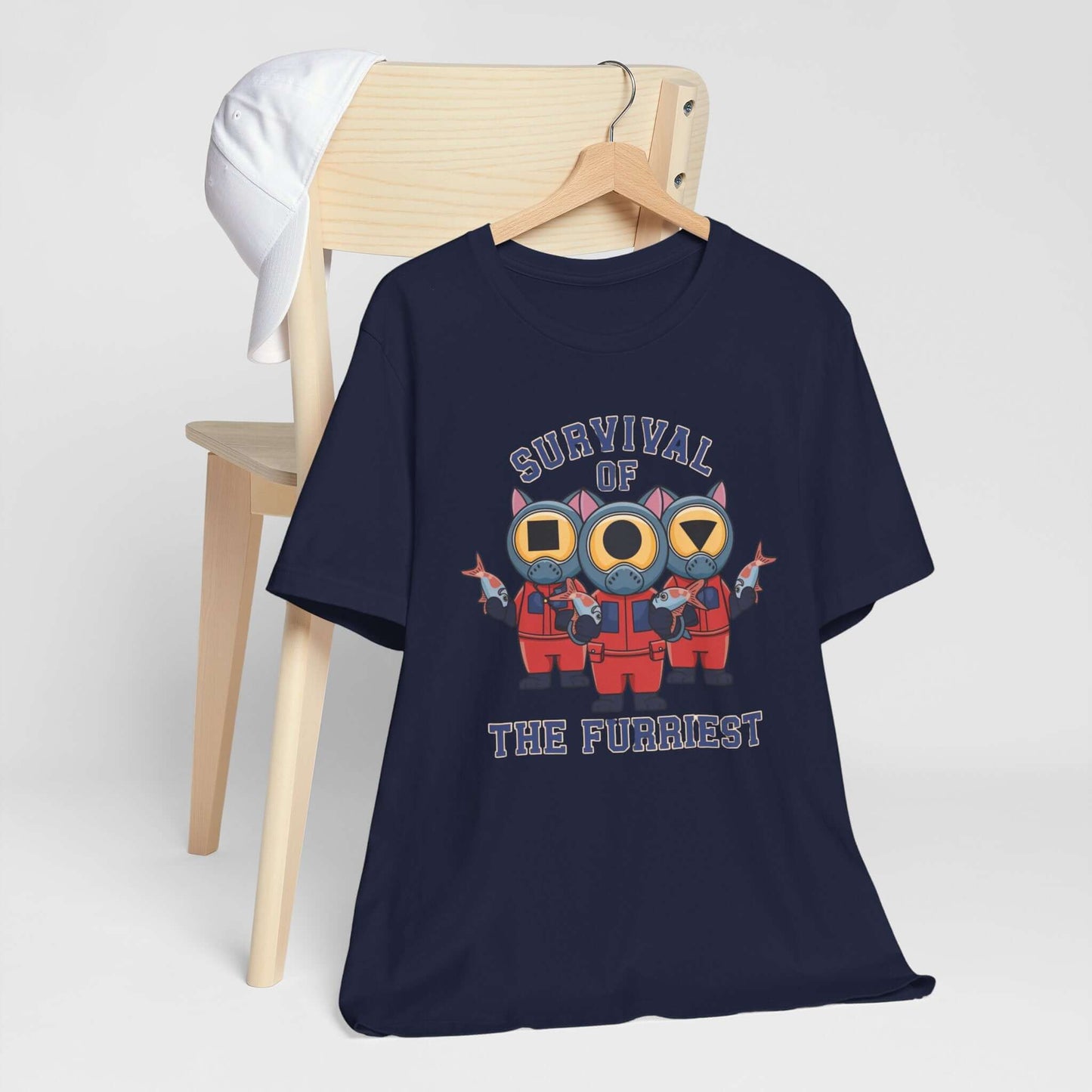 Survival of the Furriest Inspired Cat Tee This one-of-a-kind tee is the ultimate conversation starter. Whether you're binge-watching Squid Game or cuddling your kitty, this shirt lets the world know that you're a survivor - of both the games and the daily