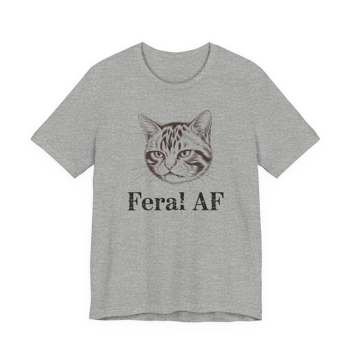 Feral AF Cat T-Shirt – Funny Graphic Tee for Cat Lovers