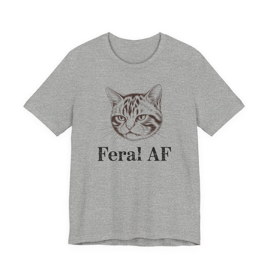 Feral AF Cat T-Shirt – Funny Graphic Tee for Cat Lovers