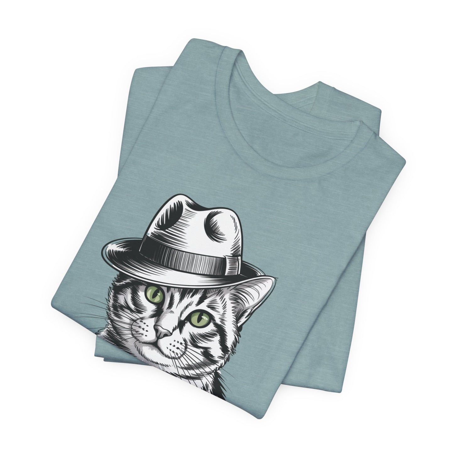 Cool Cat in Fedora Graphic T-Shirt – Funny Cat Lover Tee | Unisex Soft Cotton Tee