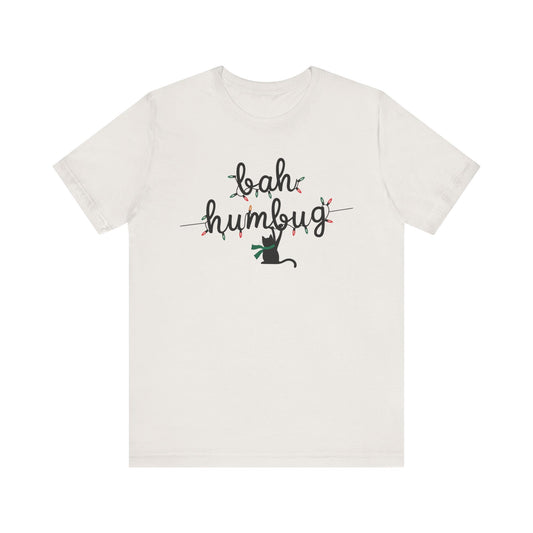 BAH HUMBUG LIGHTS CAT TSHIRT