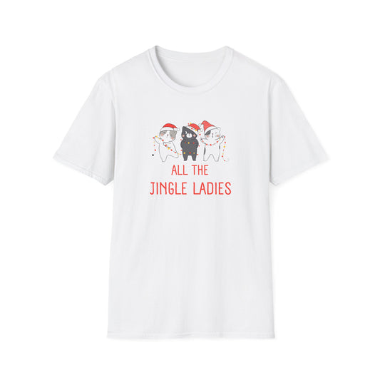 All The Jingle Ladies Cat Christmas T-Shirt
