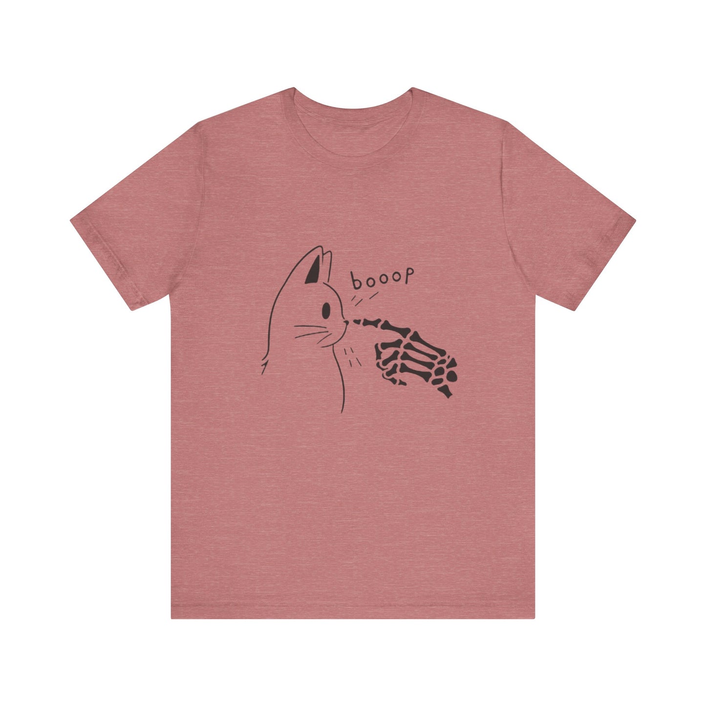 Booop Skeleton Cat Halloween Tee