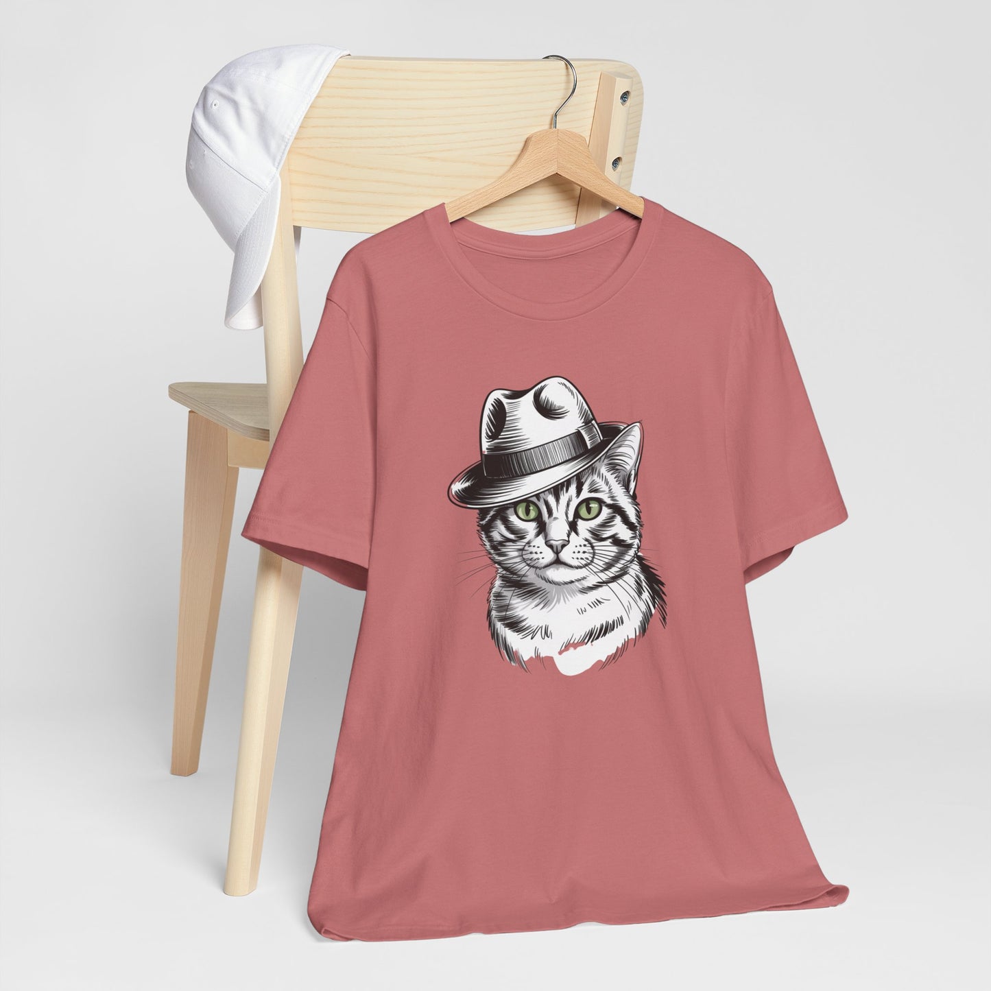 Cool Cat in Fedora Graphic T-Shirt – Funny Cat Lover Tee | Unisex Soft Cotton Tee