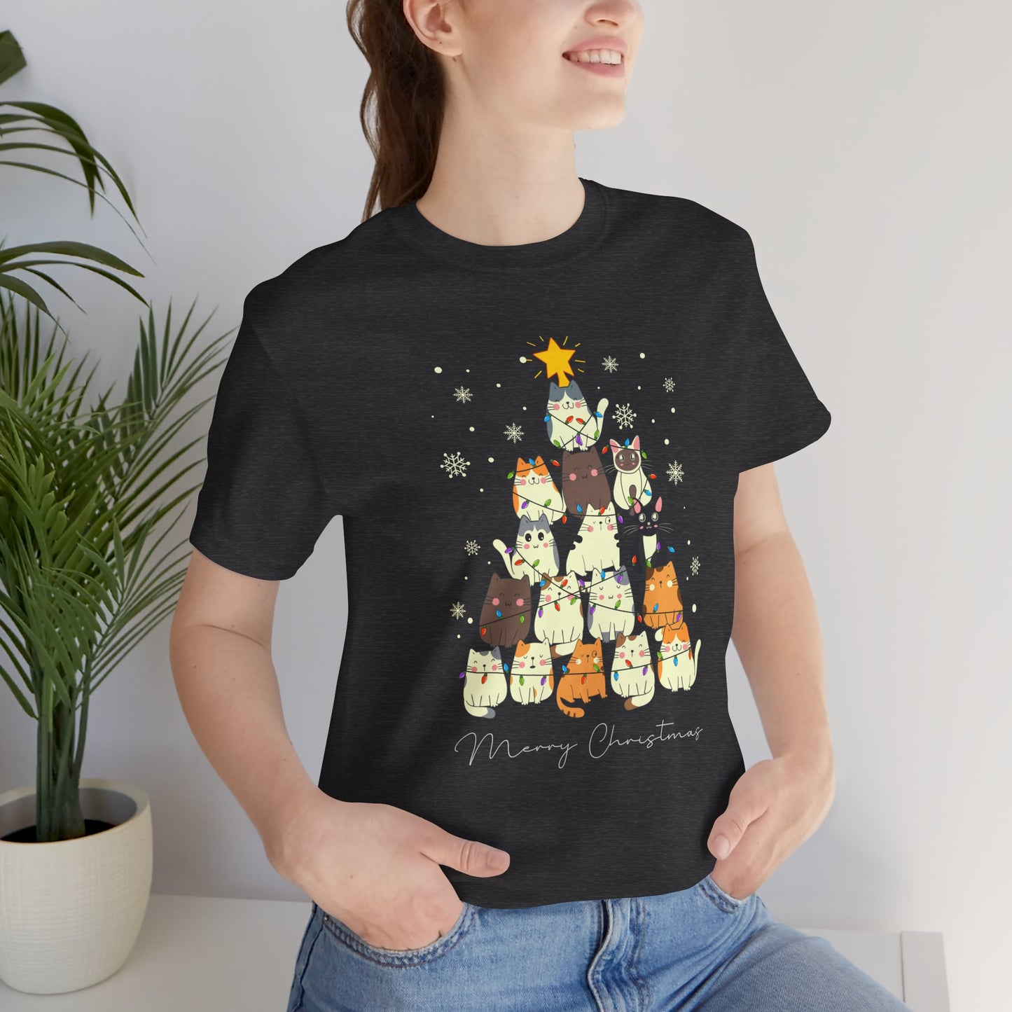 Cat Christmas Tree Holiday Tee