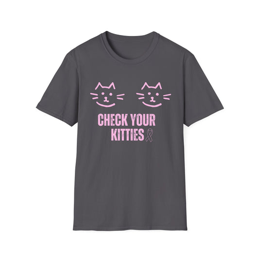 Check Your Kitties Breast Cancer Awareness T-Shirt.