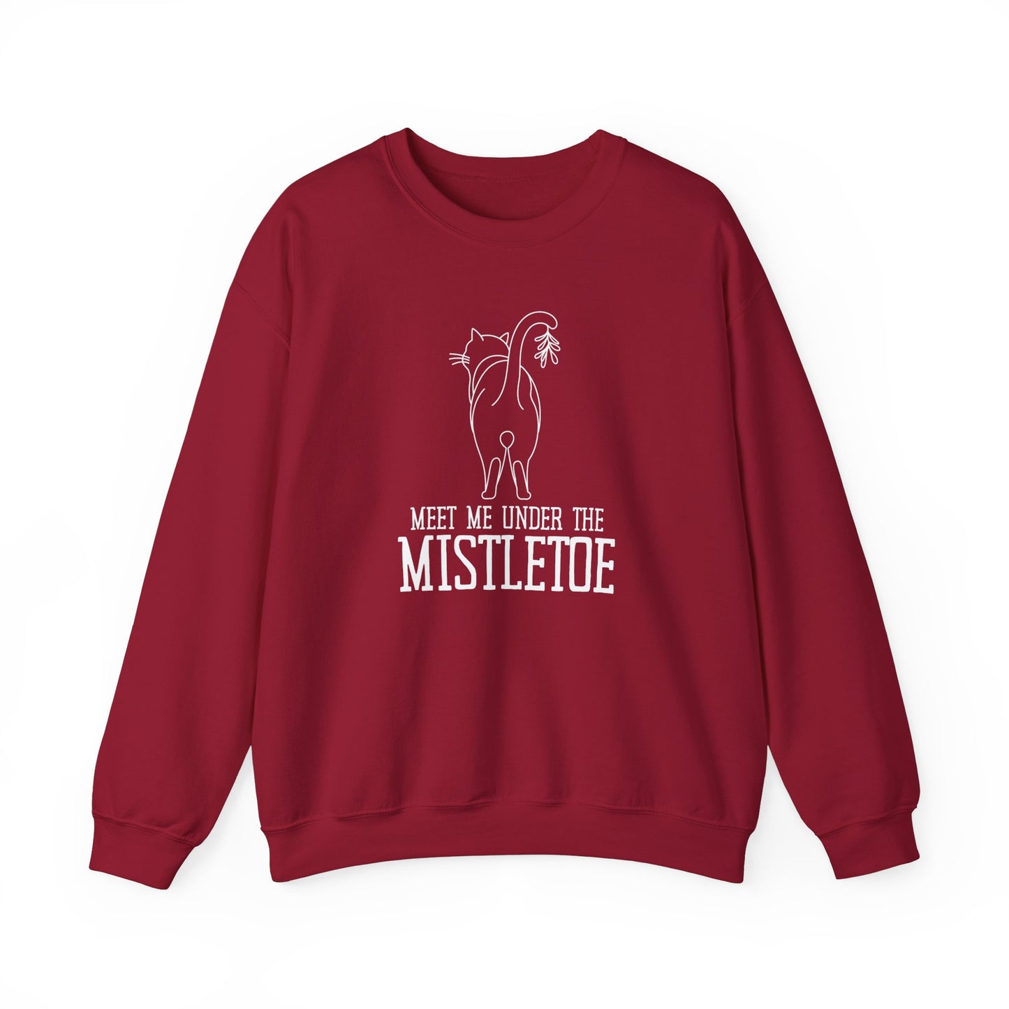 Under the Mistletoe Cat Humor Crewneck Sweatshirt