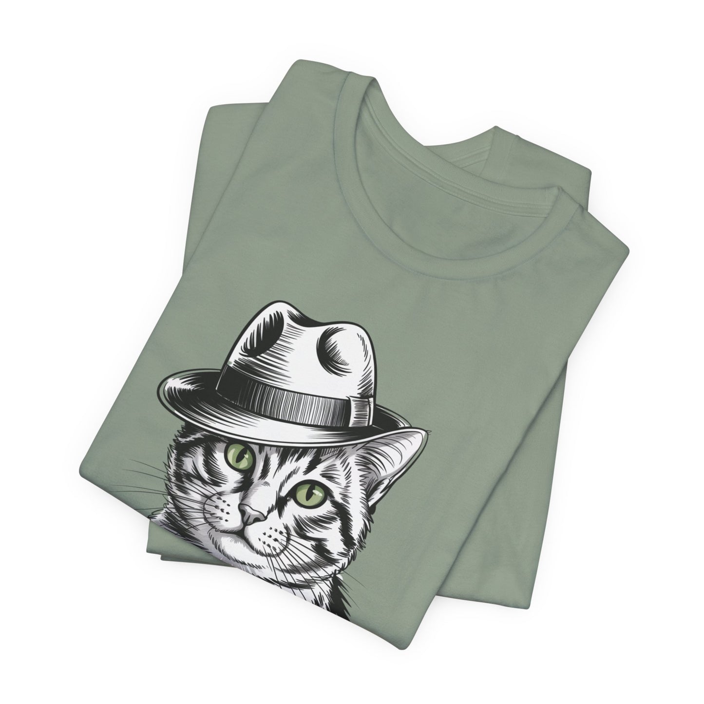 Cool Cat in Fedora Graphic T-Shirt – Funny Cat Lover Tee | Unisex Soft Cotton Tee