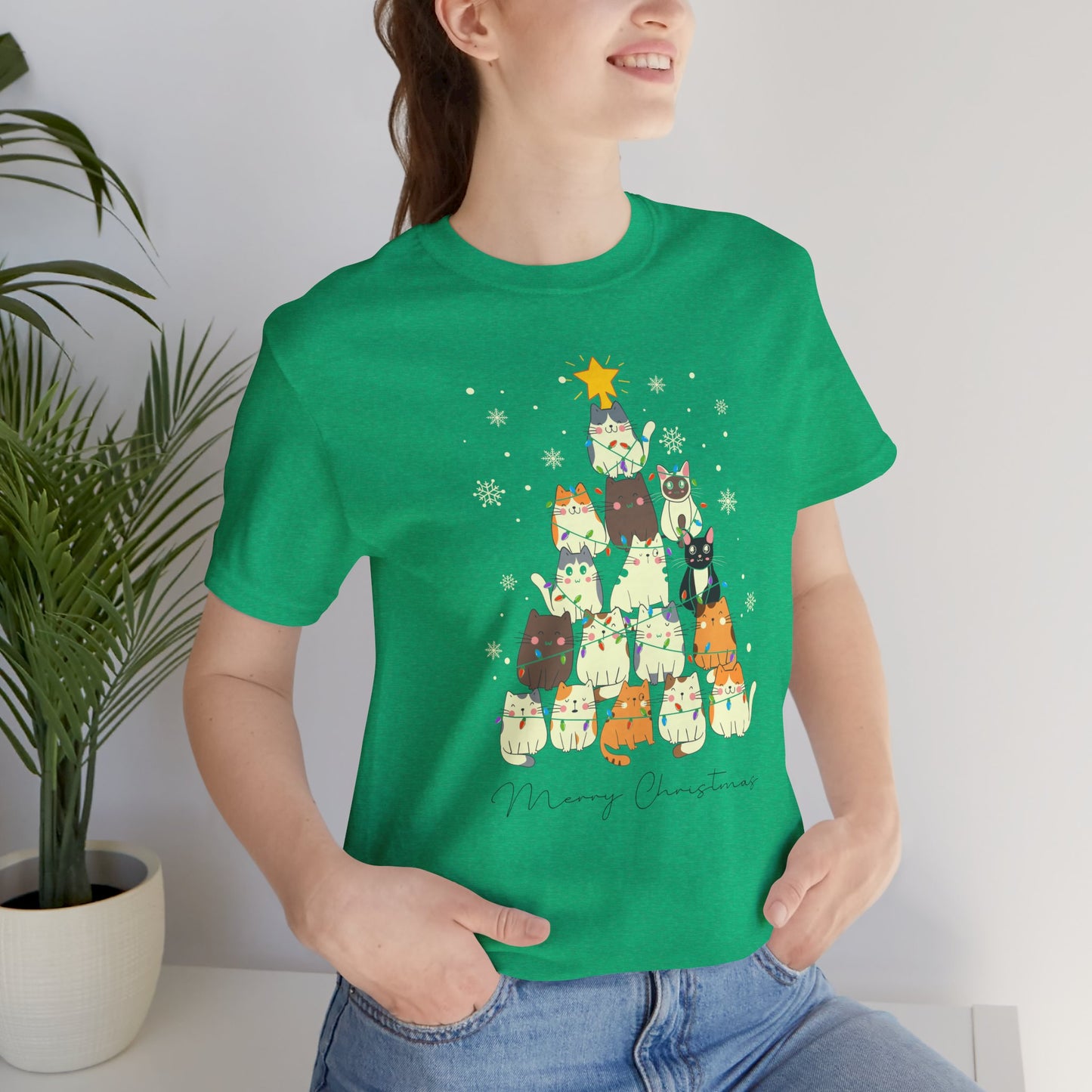 Cat Christmas Tree Holiday Tee