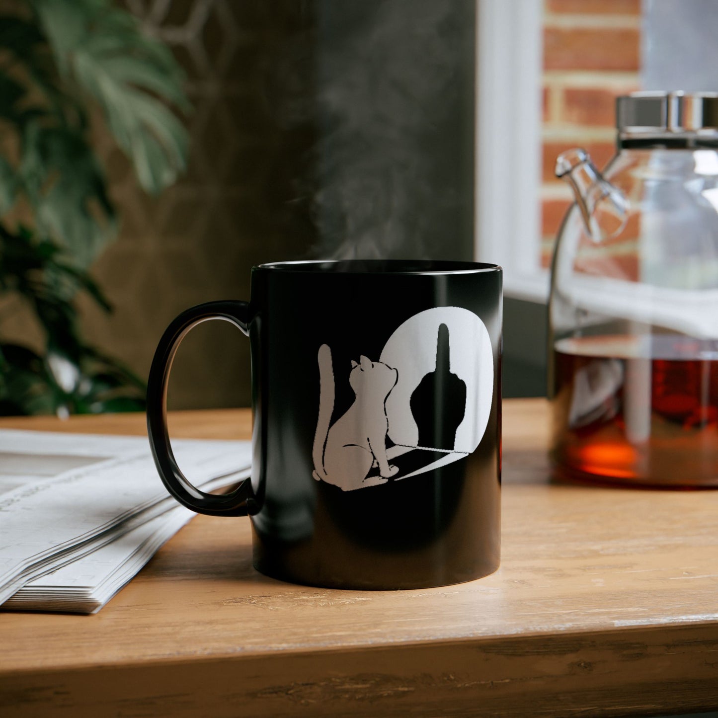 Cat Shadow Black Mug (11oz, 15oz)