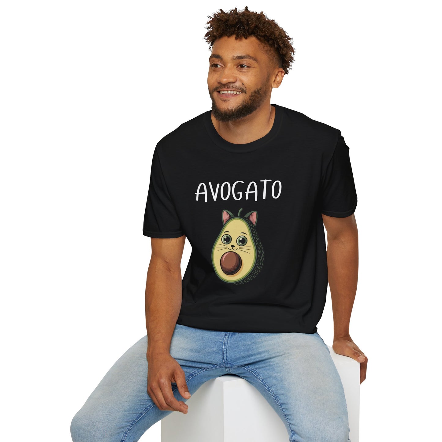 Avogato Funny Cat & Avocado T-Shirt – Cute Pun Graphic Tee