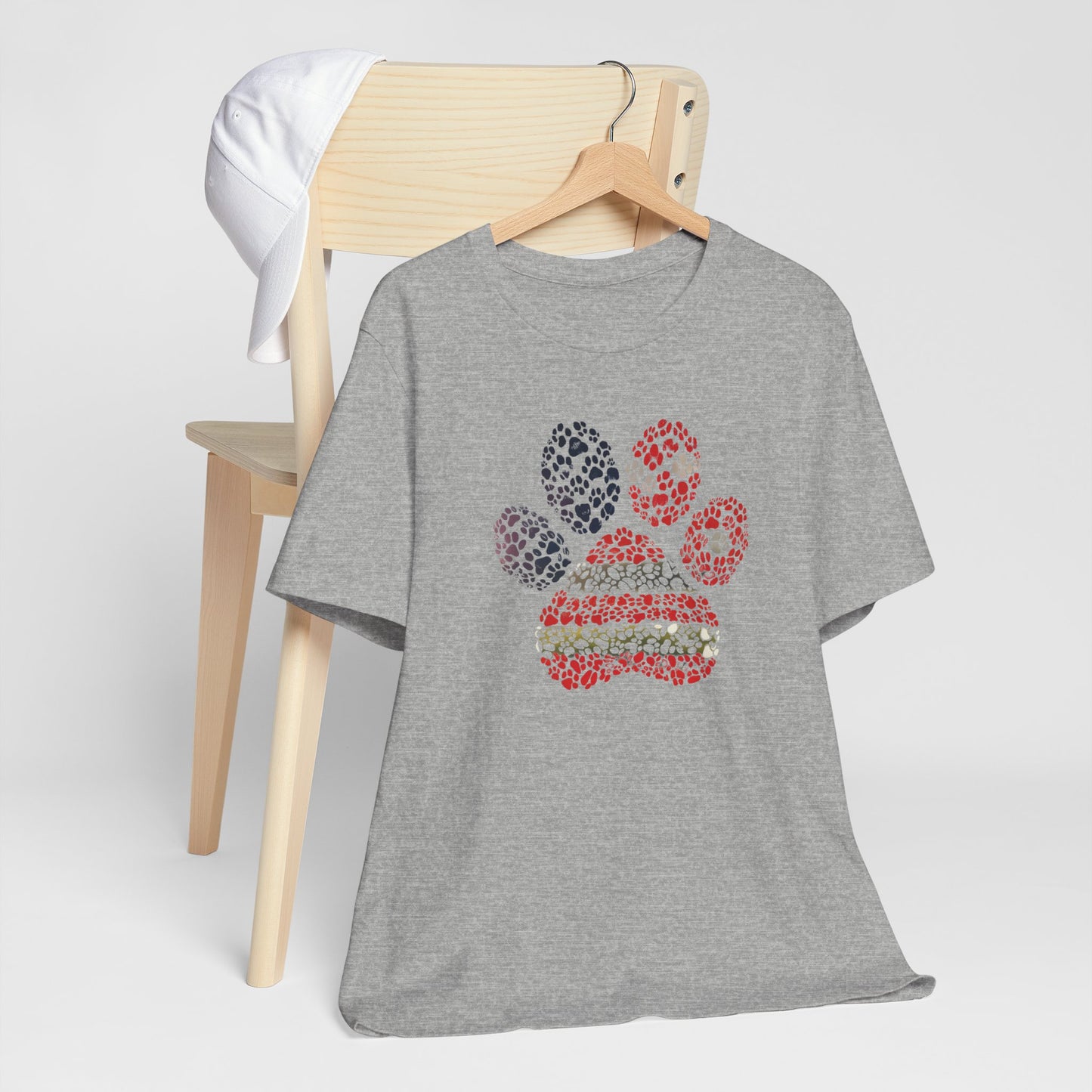 Patriotic Paw Print T-Shirt – American Flag Cat Dog Lover Shirt – 4th of July Pet Tee