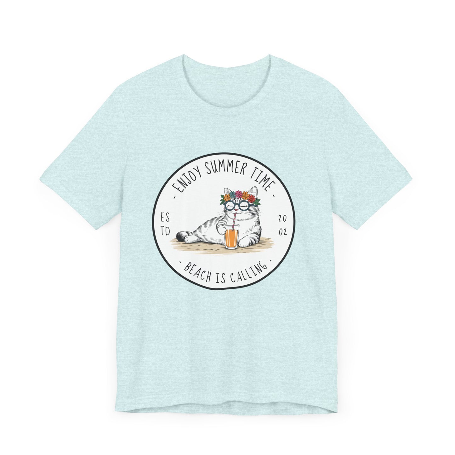 Enjoy Summer Time Beach Cat Tshirt