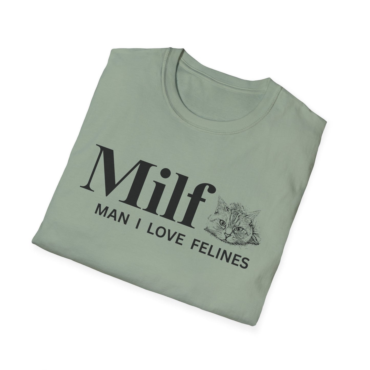 MILF – Man I Love Felines Funny Cat Lover T-Shirt | Cute Cat Mom & Cat Dad Graphic Tee