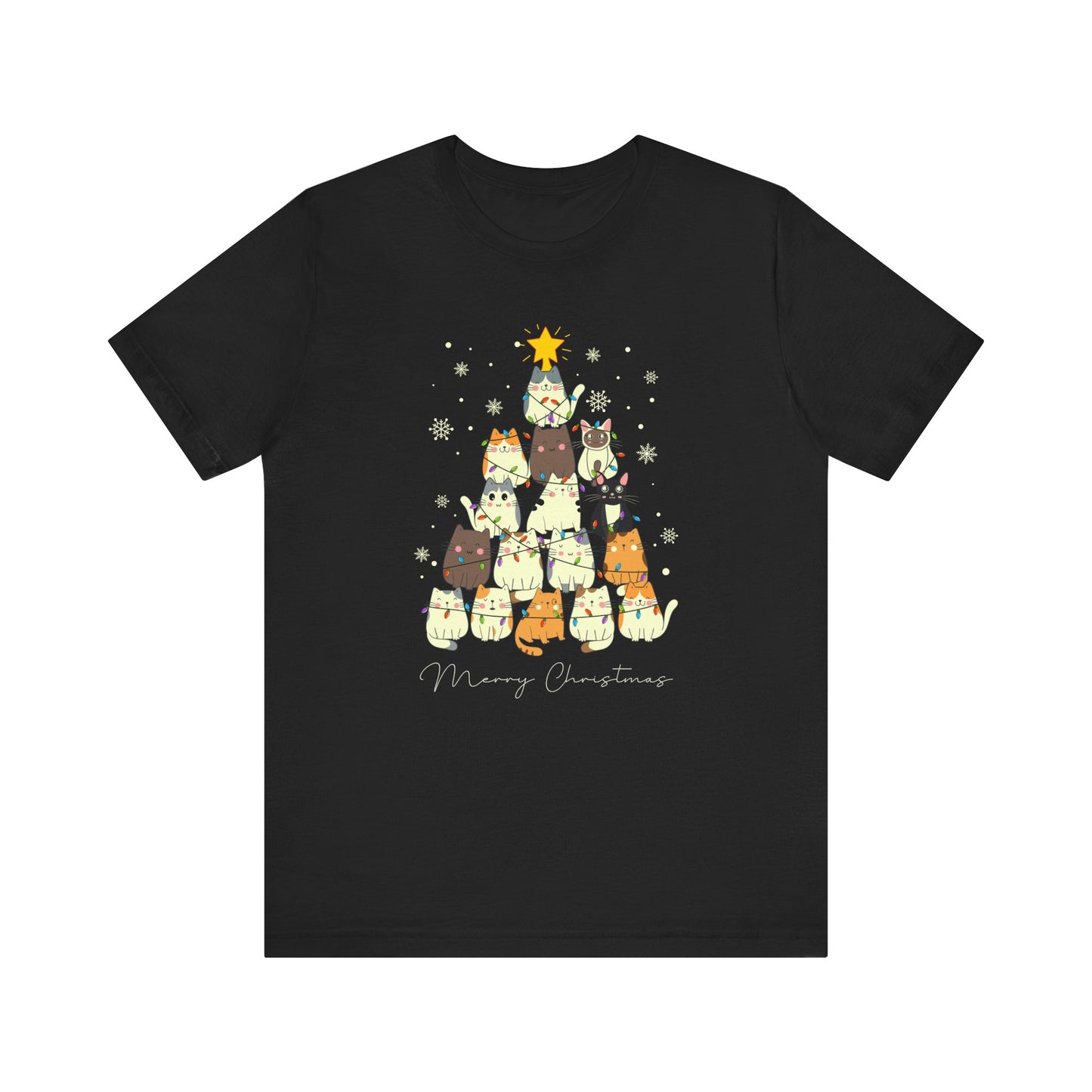 Cat Christmas Tree Holiday Tee