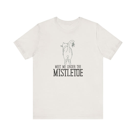 Under the Mistletoe Christmas Cat Tee