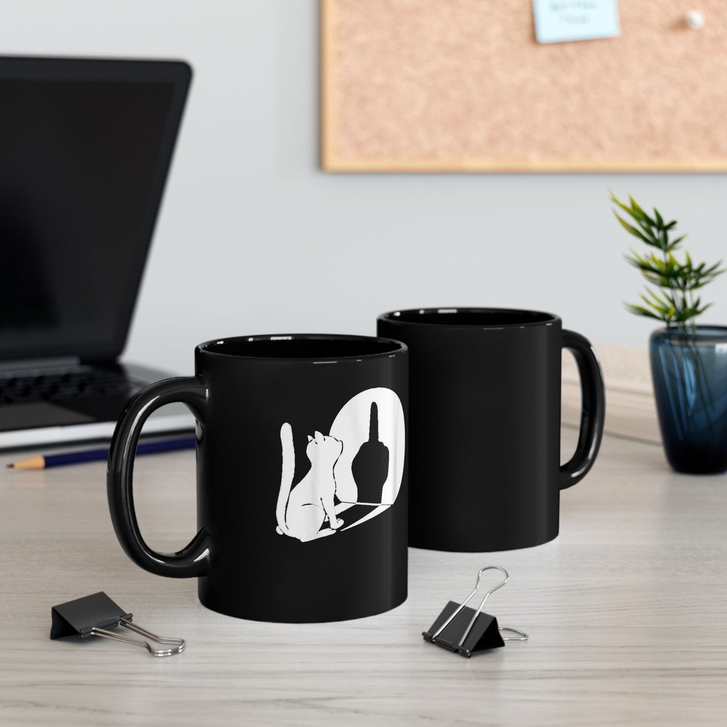 Cat Shadow Black Mug (11oz, 15oz)